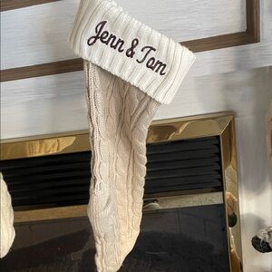 Cream Knit Christmas Stocking